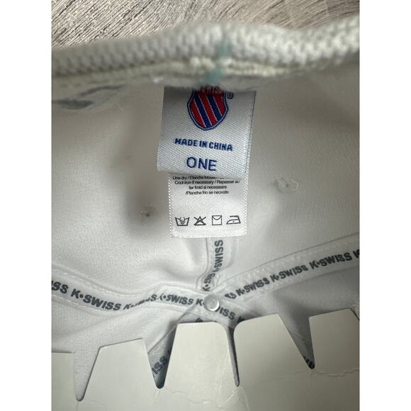 K-Swiss Hat Spell Out Script Logo Strap White Golf Beach Vacation Baseball Cap - Picture 5 of 5